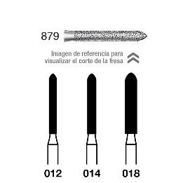 FRESAS Diamante 879 869- FG grano medio 107 micras Royal Dent - Caja de 5 unidades. Para turbina.