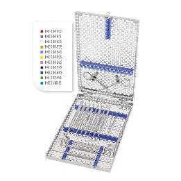 Casete 18 instrumentos IME1DIN18_S con clip y con bisagras. Hu-Friedy - Formato DIN Dimensiones: 290 x 184 x 34 mm