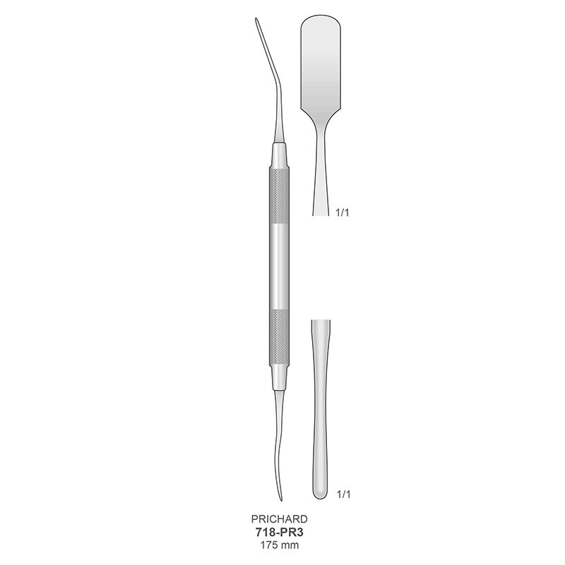 Periostotomo Prichard mango hueco 718-PR3 Bontempi - 19 cm.