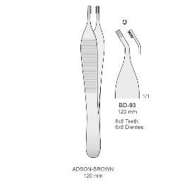 Adson-Brown 6 x 6 dientes BD-93 Bontempi - Curva. 12 cm.