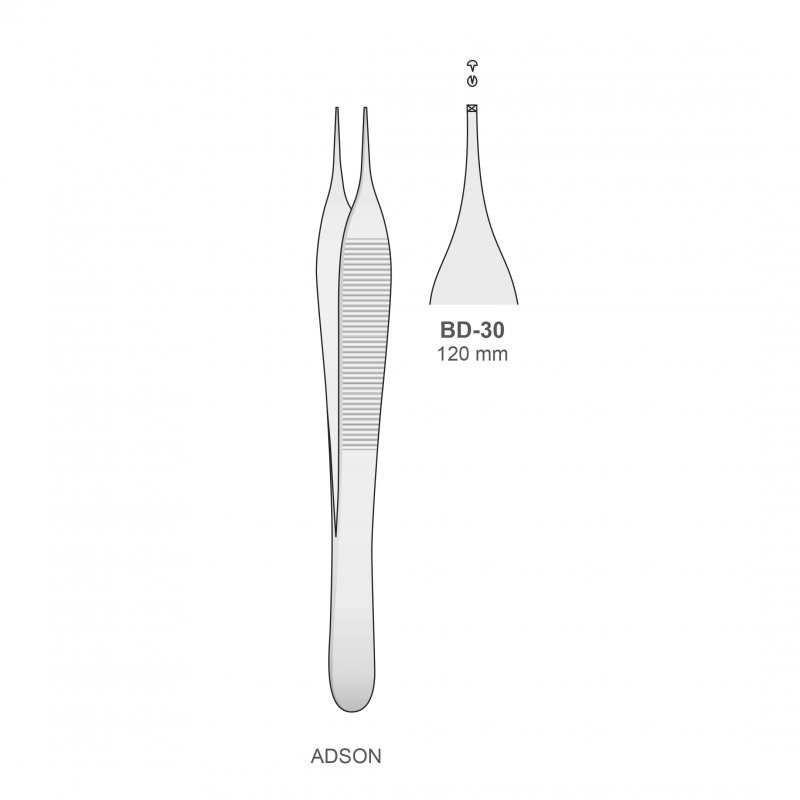 Adson con diente BD-30 Bontempi - 12 cm.