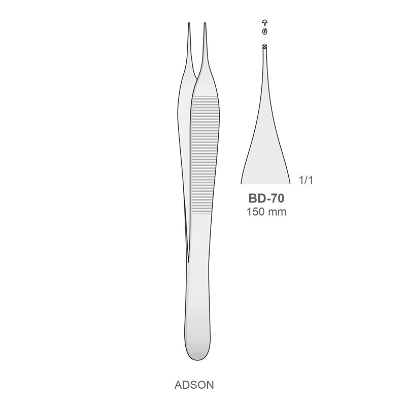 Adson con diente BD-70 Bontempi - 15 cm.