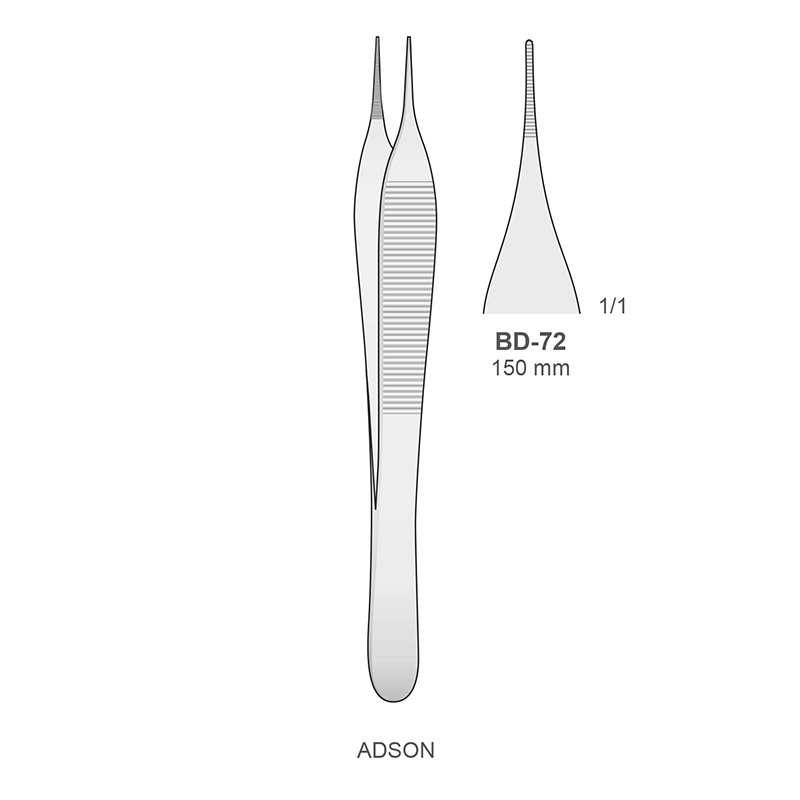 Adson sin diente BD-72 Bontempi - 15 cm.