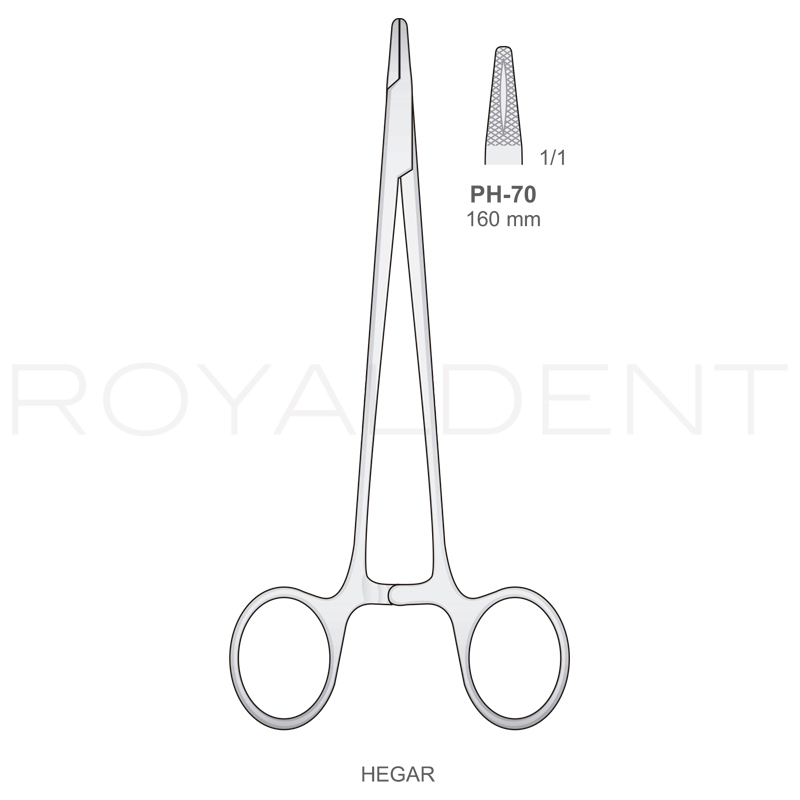 Porta-agujas Hegar 16 cm. PH-70 Bontempi - 