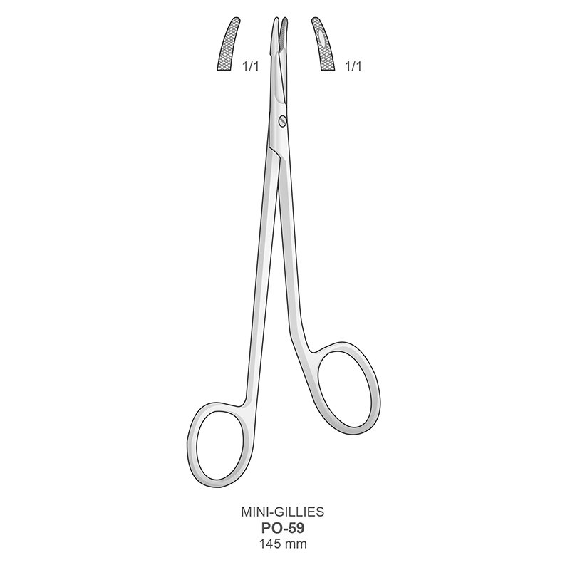 Porta-agujas Mini-Gilies PO-59 Bontempi - 145 mm, con rebaje para aguja.