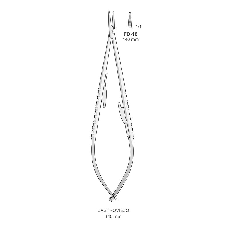 Porta-agujas castroviejo FD-18 Bontempi - Recto