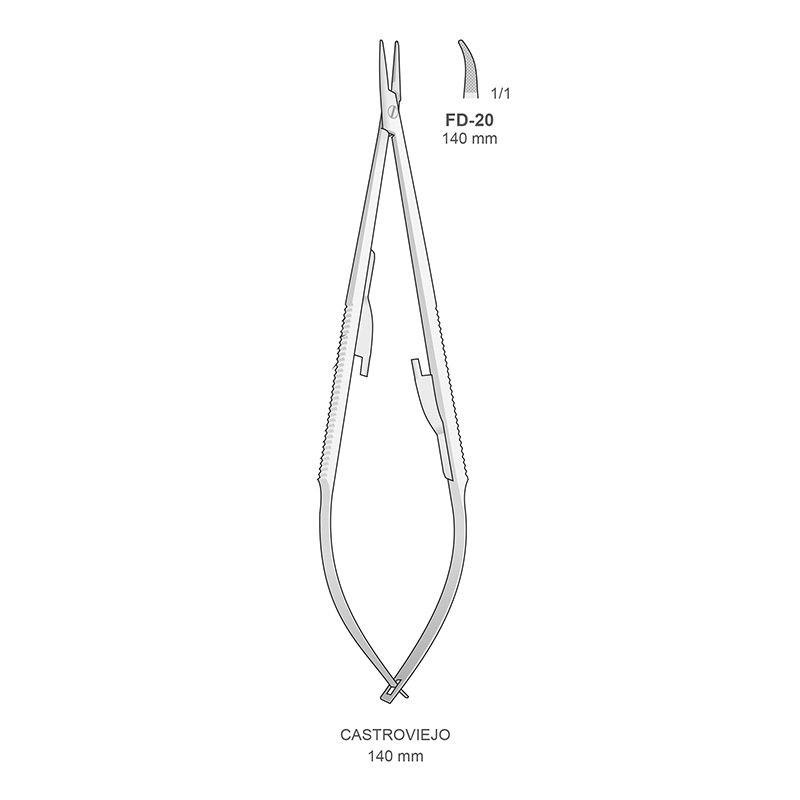 Porta-agujas castroviejo FD-20 Bontempi - Curvo