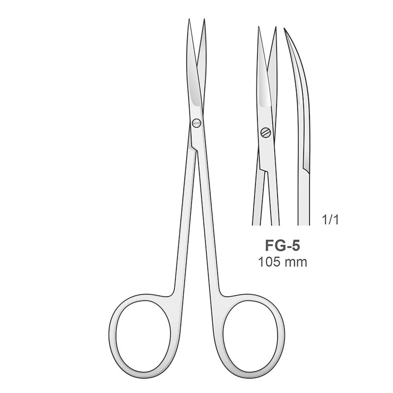 Tijera FG-5 Bontempi - Curva. 10,5 cm.