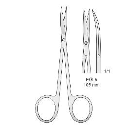 Tijera FG-5 Bontempi - Curva. 10,5 cm.