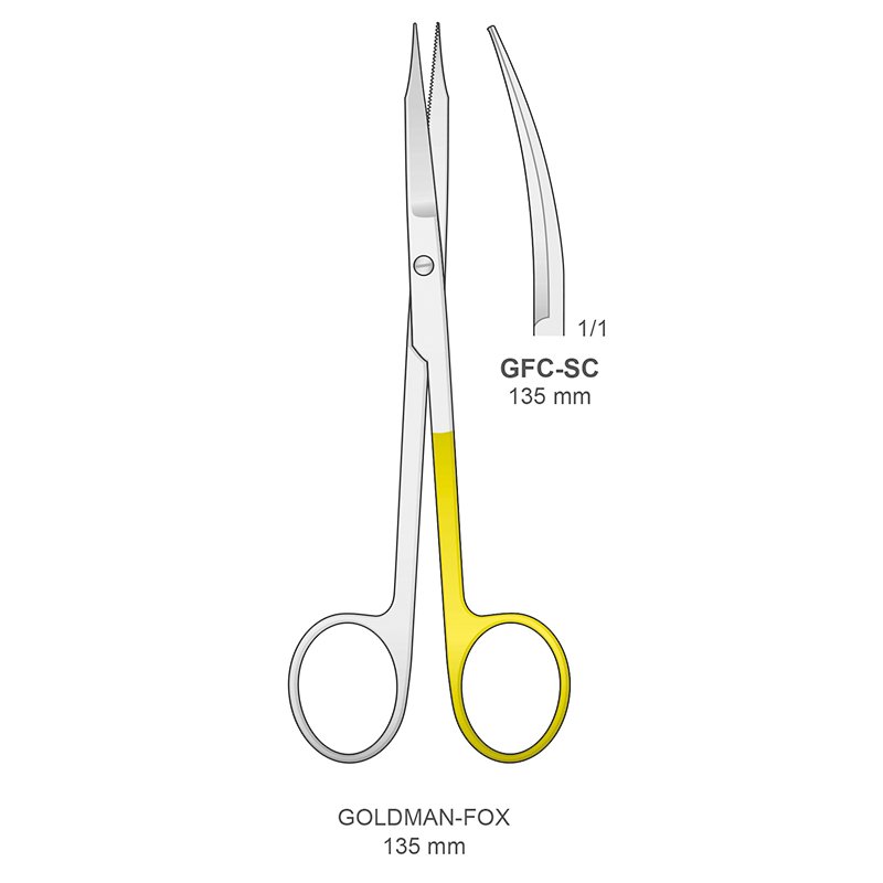 Tijera Goldman-Fox doble curva GFC-SC super-corte Bontempi - Curva. 13 cm.