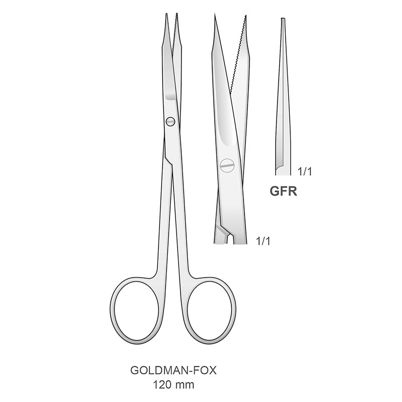 Tijera Goldman-Fox GFR Bontempi - Recta. 13,5 cm. Dentada