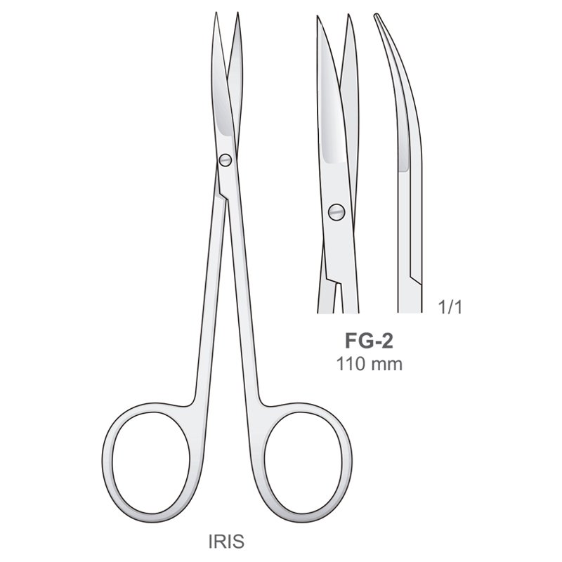 Tijera Iris FG-2 Bontempi - Curva. 110 mm