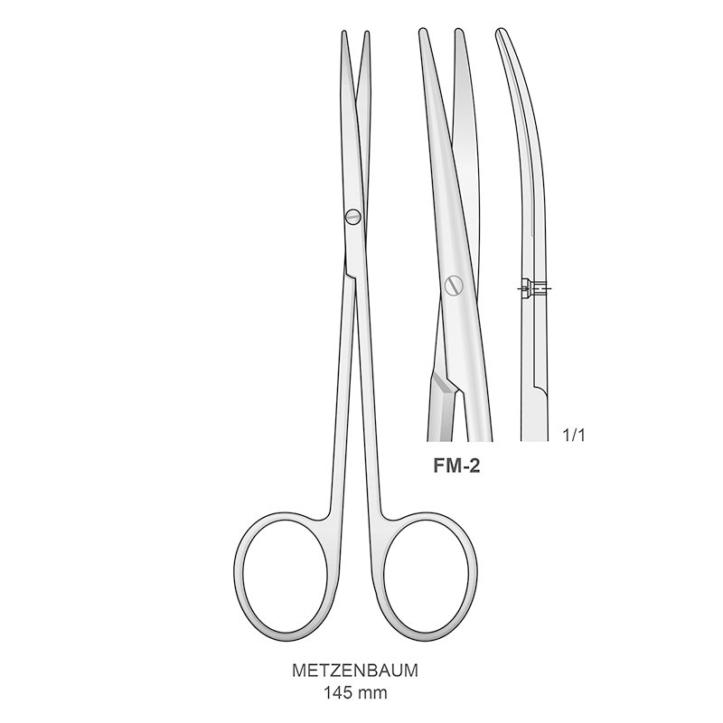 Tijera Metzenbaum FM-2 Bontempi - Curva. 145 mm