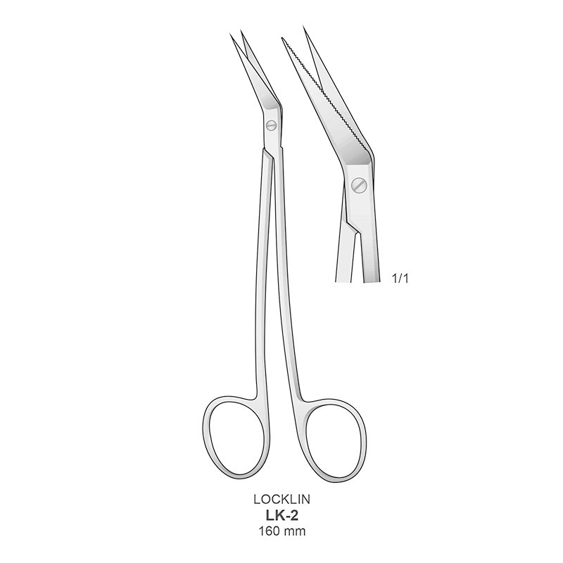 Tijeras Lockin angulada LK-2 16 cm Bontempi - Angulada. 16 cm.