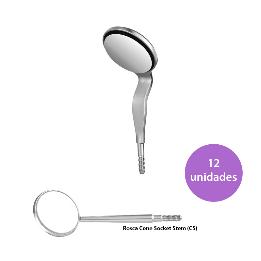 Espejos HD doble cara rodio rosca cone socket 12 unidades Hu-Friedy - 