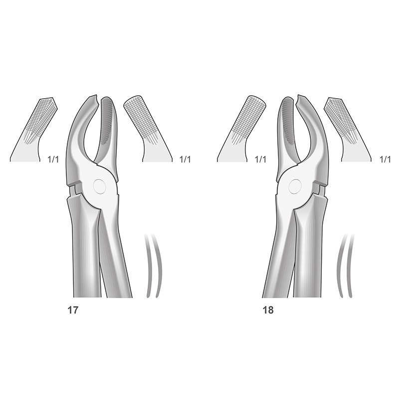 Forcep 17-18 para molares superioes. Bontempi - 