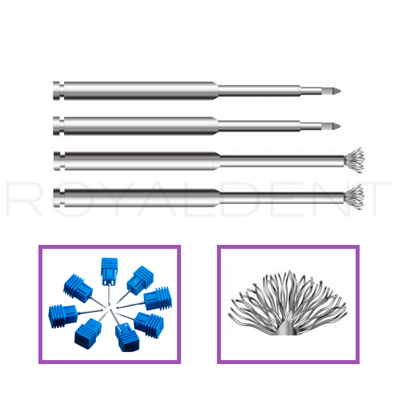 Cepillo NITI BRUSH para Perioimplantintis conexión para contra-ángulo. Hans Korea - Contiene: 2 Cepillo de periimplantitis micro + 2 Cepillo Niti Brush Nano. 