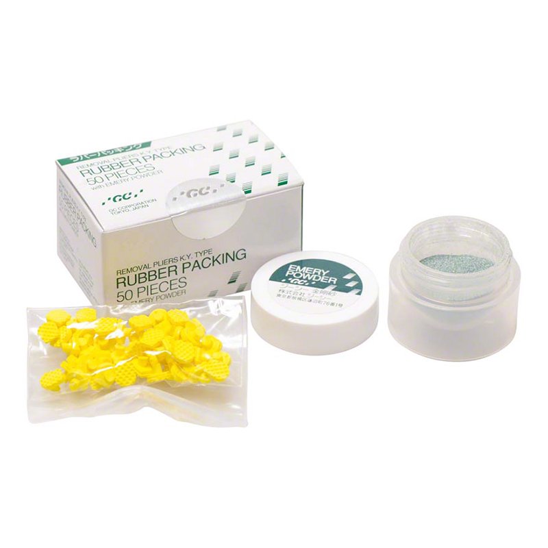 GC Pliers reposicion  - 000237 GC - Caja de 50 grips de goma + 1 pote de 4 g de polvo adhesivo esmeril 