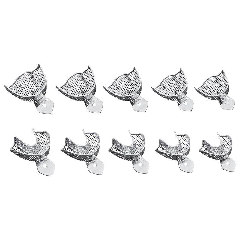 Cubetas perforadas de aluminio Royal Dent - 5 superiores + 5 cubetas inferiores