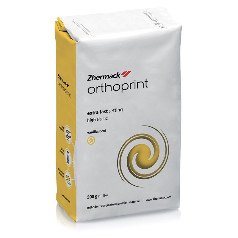 Alginato Orthoprint Zhermack - Bote de 500 grs.  Fraguado rápido, especial ortodoncia,