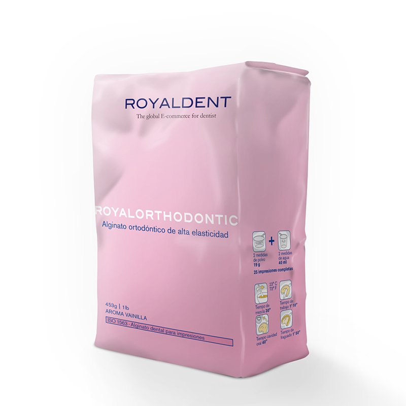 Alginato ROYALORTHO NUEVA FORMULA MEJORADA Royal Dent - Bolsa 435 grs. Sin gluten