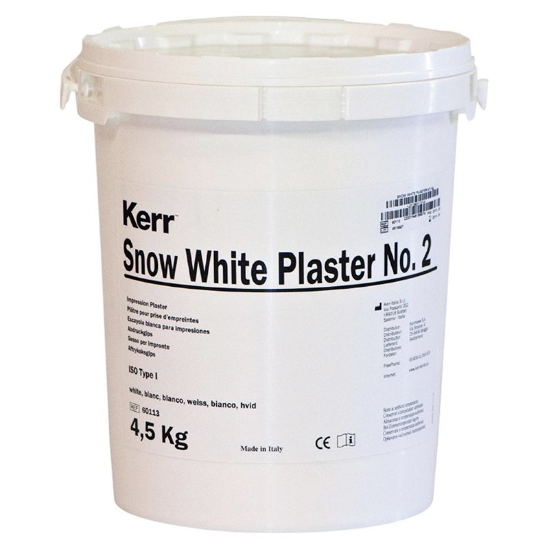 Snow Plaster n 2  KerrHawe - Bote de 4,5 kilos. Color Blanco. Tipo II.