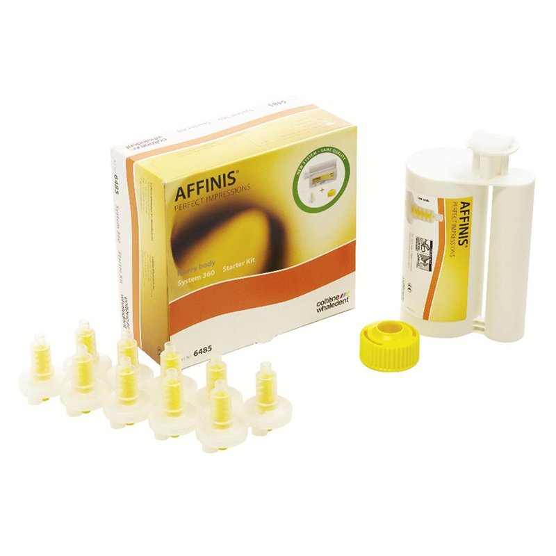 Affinis Heavy Body 360 Starter Kit 6485 Coltene - 2x360ml + 10 puntas. 