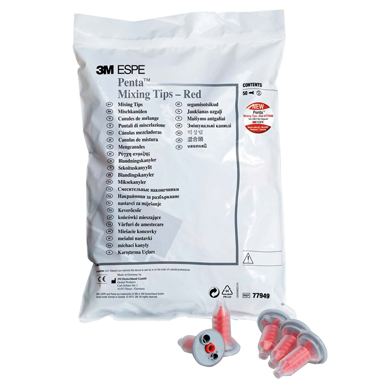 Cánulas Pentacánulas de mezcla rojas Solventum - 50 unidades. Para Pentamix