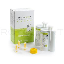 ESTESIL H2TOP MONOPHASE Tokuyama -  2 Unidades de 380ml cada una (base + catalizador), 10 puntas de mezcla, 1 anillo de sellado.