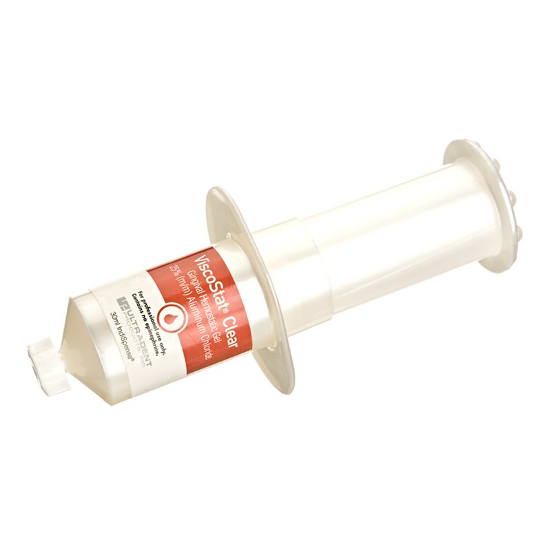 ViscoStat Clear Gel cloruro de aluminio al 25% - UP 6408  Ultradent - Jeringa IndiSpense de 30 ml. - 38,52 grs.