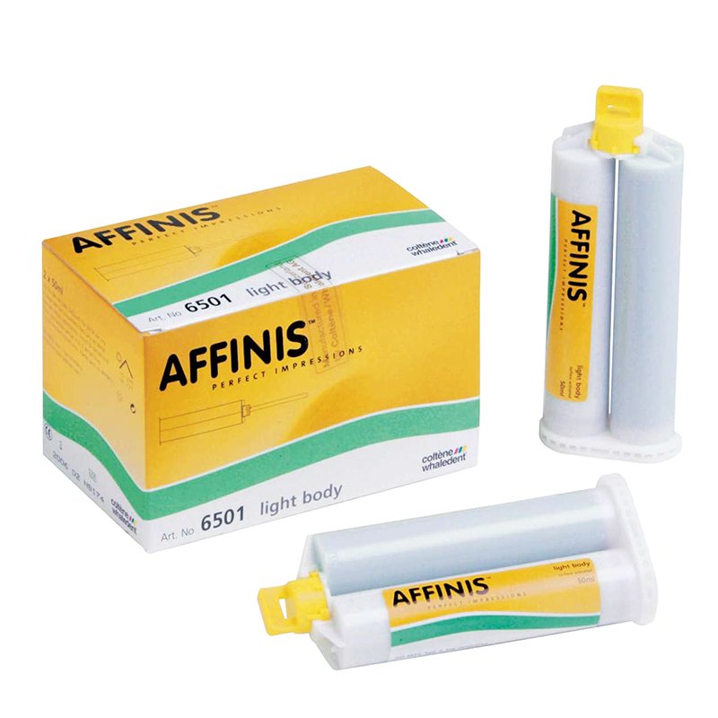 Affinis silicona fluida Coltene - 2 cartuchos de 50 ml. + cánulas de mezcla.