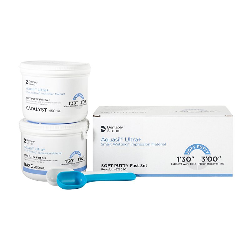 Aquasil Ultra+ Putty Fast Set Dentsply Sirona - Base + catalizador: 900 ml.