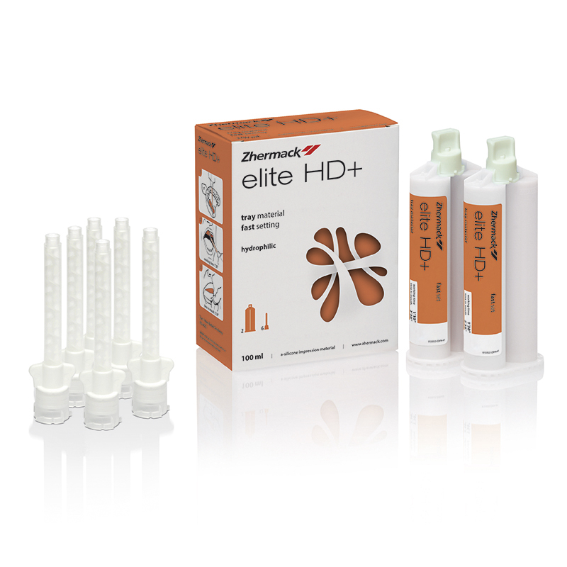 ELITE HD+ TRAY MATERIAL HEAVY FAST Zhermack - 2 cartuchos de 50 ml + 6 puntas de mezcla verdes