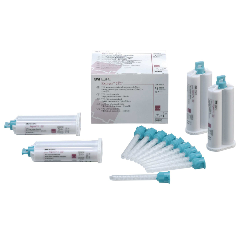 Express 2 silicona fluida Heavy Body Solventum - 4 cartuchos de 50 ml. + 10 puntas de mezcla.