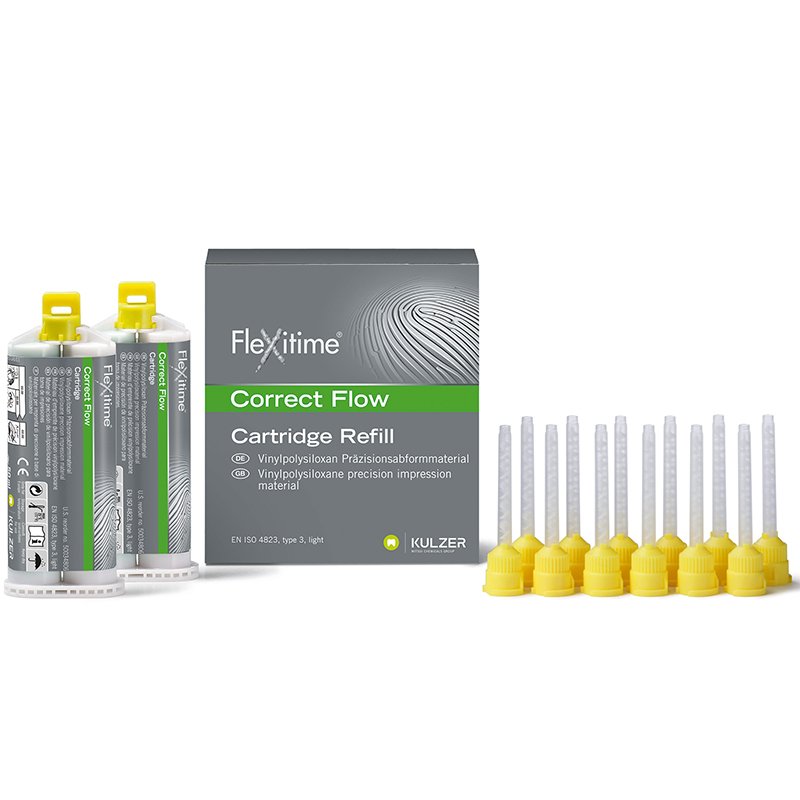 Flexitime  Correct Flow Heraeus-Kulzer - 2 cartuchos de 50 ml. + cánulas de mezcla.