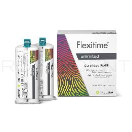 Flexitime unlimited Fluída 66099318 Heraeus-Kulzer - 2 x 50 ml, 1 x 5 puntas de mezcla verdes, 1 x 6 puntas intraorales blancas