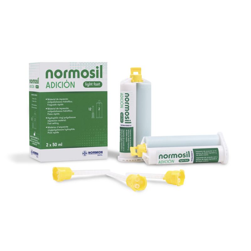 Normosil Adición Light Laboratorios Normon - Envase con 2 cartuchos de 50 ml + 12 puntas mezcladoras