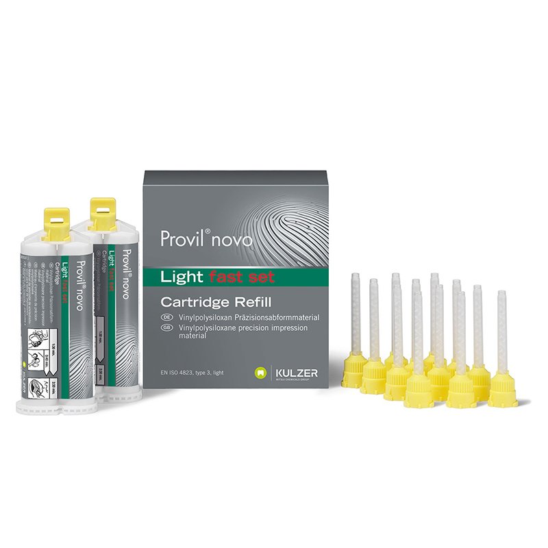 Provil Novo Light Fast Heraeus-Kulzer - 2 cartuchos de 50 ml. + cánulas de mezcla.