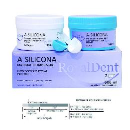 Silicona Putty Soft Fast Royal Dent - 2 botes de 300ml: Base + catalizador.