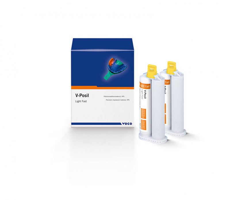 V-Posil fluída Voco - 2 cartuchos de 50 ml. Fraguado rápido. + 6 puntas de mezcla + 6 puntas intraorales.
