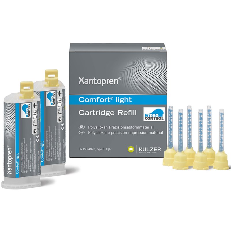 Xantoprem Comfort light Heraeus-Kulzer - 2 cartuchos de 50 ml. + cánulas de mezcla.