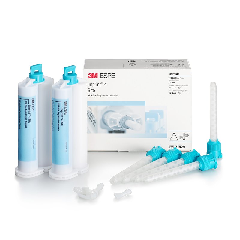 Imprint 4 Bite 3M - 2 x 50ml cartridges , 5  Garant mixing tips, green + 5 Intra-Oral Tips Bite