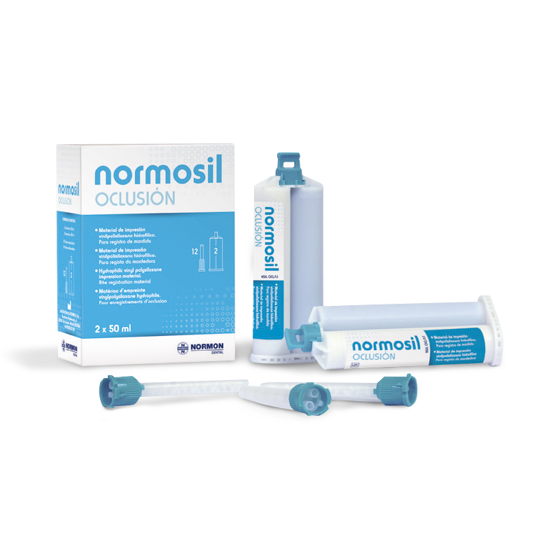 Normosil Oclusión Laboratorios Normon - Envase con 2 cartuchos 50 ml + 6 puntas mezcladoras