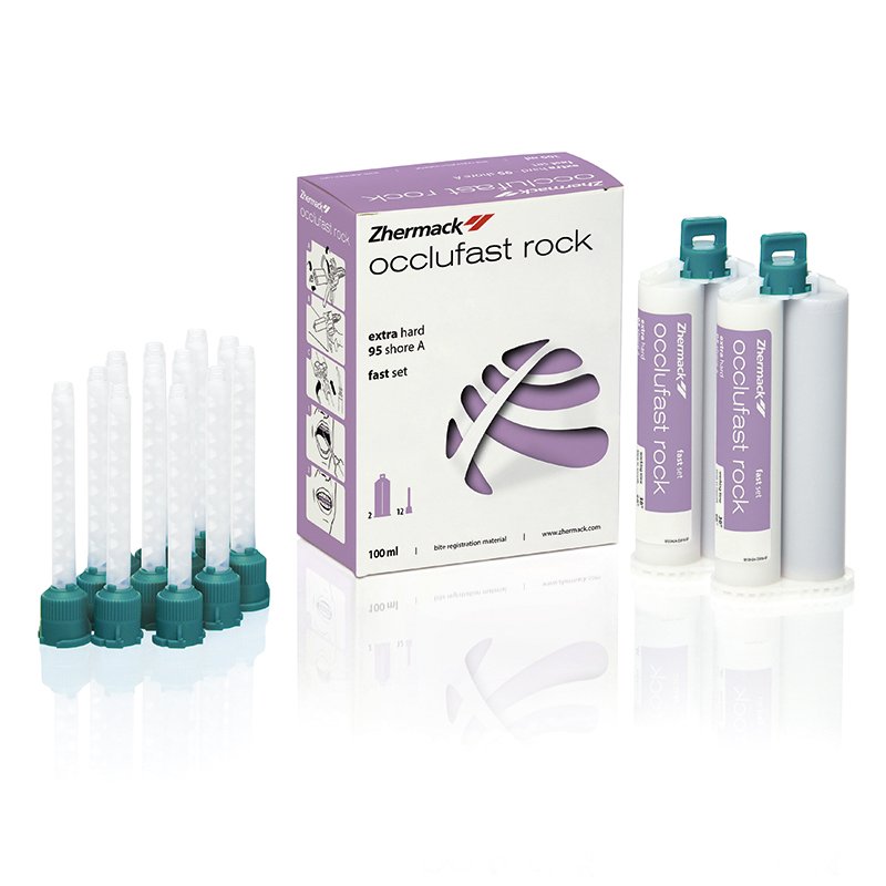 Registro mordida Occlufast Zhermack - 2 cartuchos de 50 ml. + 12 cánulas de mezcla.