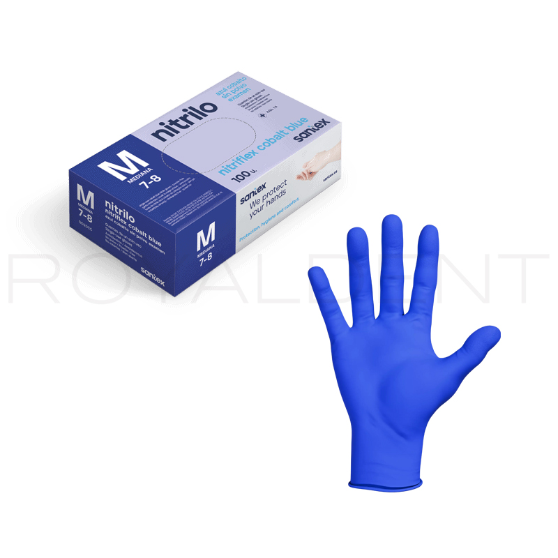 Guantes Nitrilo AQL 1.5 Cobalt Blue Santex - unidad