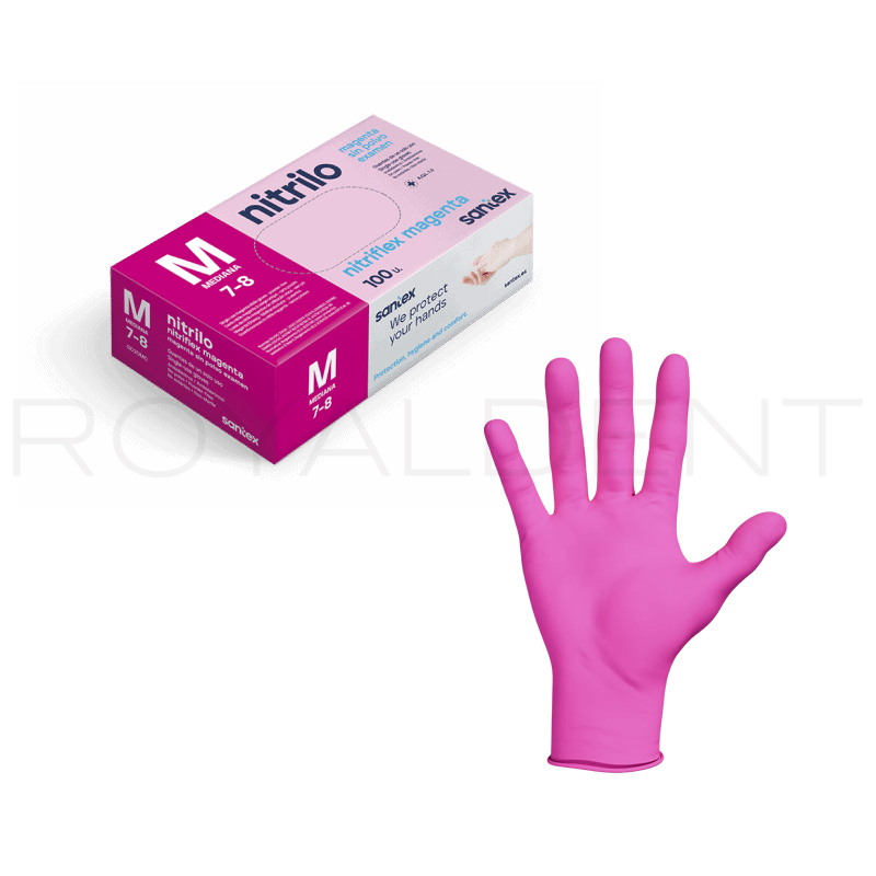 Guantes Nitrilo AQL 1.5 Magneta Santex - unidad