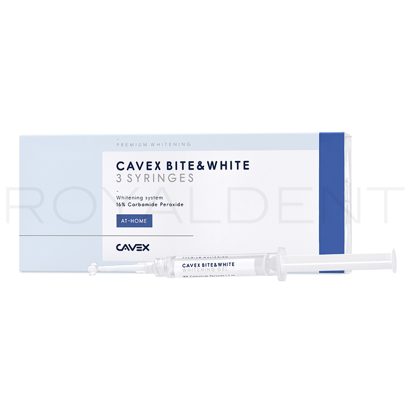 Blanqueamiento Cavex Bite & White  Peróxido de Carbamida al 16% Cavex - 3 jeringas 16 %