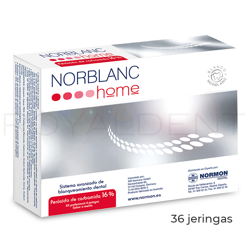 Norblanc Home 16% pack ECO  Laboratorios Normon - 36 jeringas de 3 g