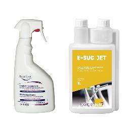 Gratis Pack, 750 ml desinfectante de superficies  y 1 litro, E-SUC JET desinfectante aspiración 1 l Royal Dent - 