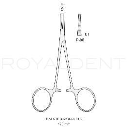 Halstead Mosquito recta P-95  Bontempi - 12 cm., con diente